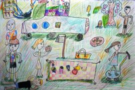 Михалёва София, 8 лет, Прогулка, б., смеш.тех., ВОДХГ, Волгоград