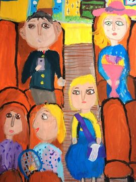 Раевская София, 9 лет, В автобусе, б., гуашь, ВОДХГ, Волгоград