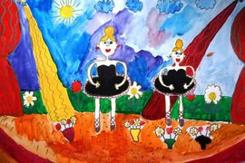 Сайгина Полина, 7 лет, Черные лебеди, б., смеш.тех., ВОДХГ, Волгоград