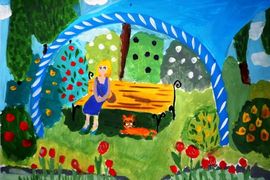 Азовцева Елизавета, 10 лет, Прогулка в парке, б., гуашь, ВОДХГ, Волгоград