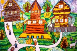 Пискунова Елизавета, 7 лет, Музей деревянного зодчества, б., флом., Кузьмичевский худ.класс, ГШИ.