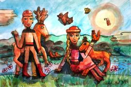 настасия, 12 лет, Встреча Дмитрия с Евдокией, б., смеш.техн., СДШИ, Серафимович